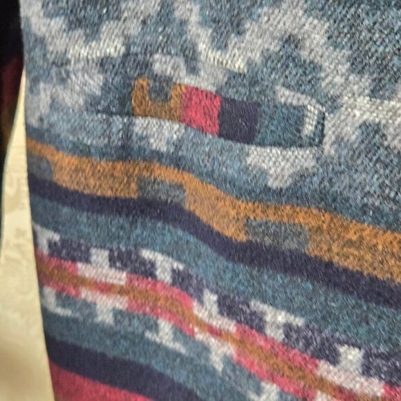 Braetan Size Large Southwestern/Aztec Print Wool Blend Blazer 1 Button Closure - Picture 5 of 13